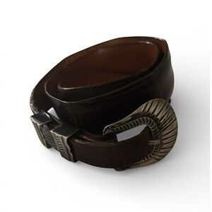 JAMES REID LTD Santa Fe Sterling Silver Alligator Leather Belt 34” Ranger Buckle